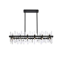 Serena 42 inch crystal rectangle chandelier in black