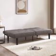 thumbnail image 4 of Mainstays 67" Studio Futon Sofa Bed, Grey Linen Upholstery, Split-Back Adjustable, 4 of 10