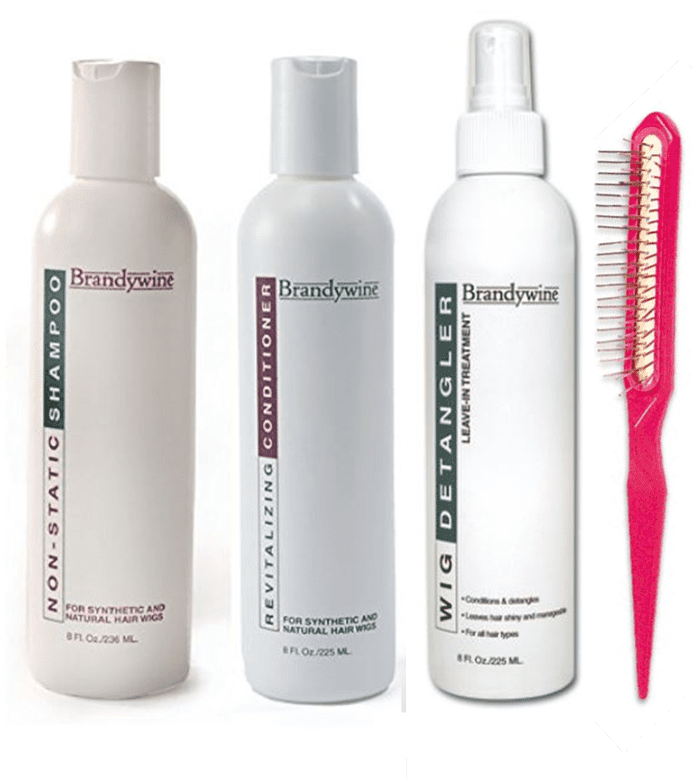 Brandywine Shampoo, Conditioner, Detangler, and Wig Brush Care Kit (8 ...