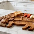 thumbnail image 5 of KLYZONIC Highland Cow Charcuterie Board, Handcrafted Wooden Tray with Compartments for Kitchen Decor, 5 of 6