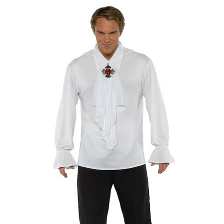 White Vampire Mens Adult Flowy White Victorian Style Costume Shirt