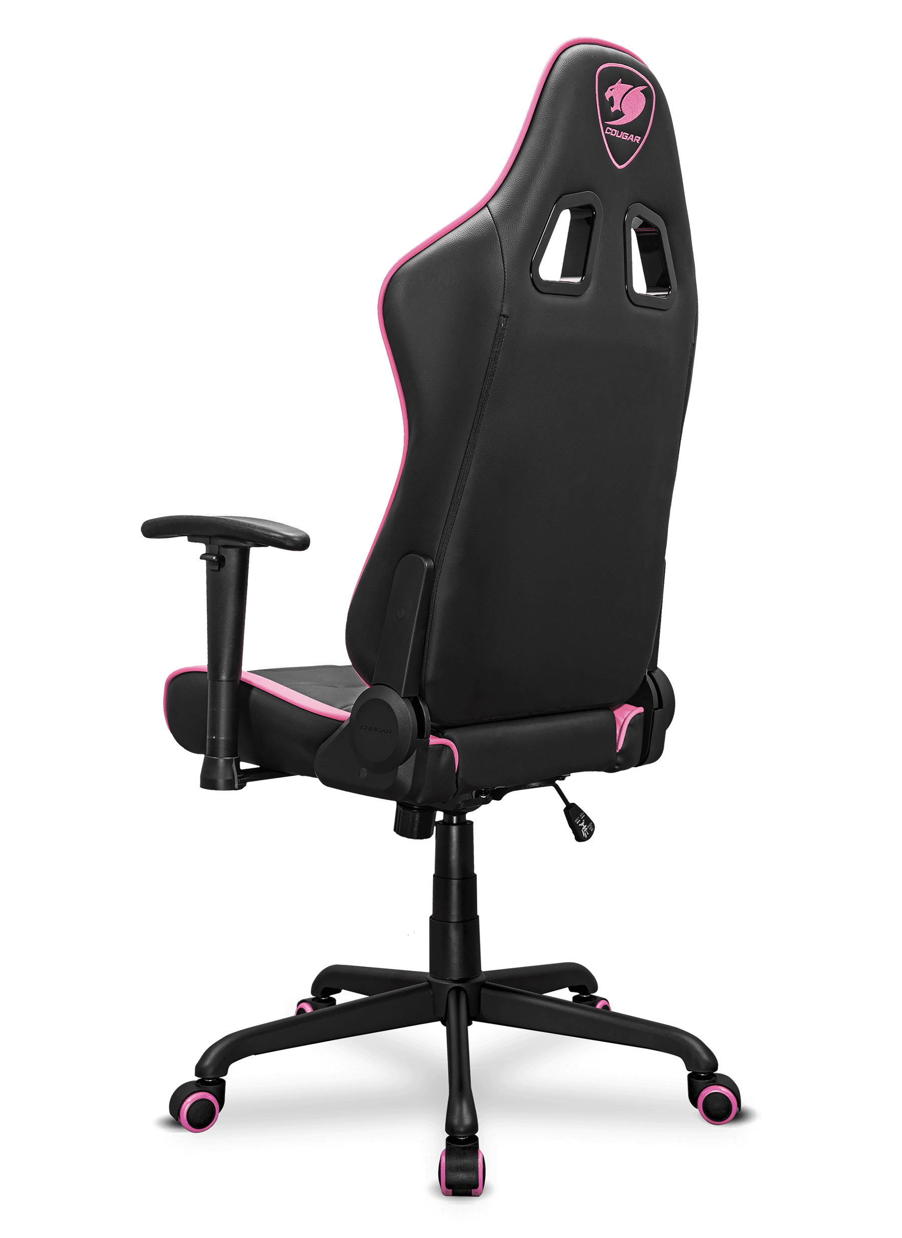 Cougar Armor Elite Gaming Chair - Premium PVC Leather with Reclining Backrest up to 160º 2D Adjustable Armrest and Adjustable Tilt Mechanism, Head & Lumbar Pillow, Pink