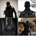 thumbnail image 4 of Máscara Facial Completa de Halloween, 2 Piezas Máscara Negra Sin Rostro, Full Face Masks Unisex para Fiesta de Disfraces de Halloween/Carnaval, Máscara Transpirable para Deportes al Aire Libre, 4 of 5