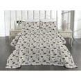 thumbnail image 2 of Ambesonne London Quilted Coverlet 3 Pcs, Vintage Lettering Big Ben, Queen Size, Eggshell Charcoal Grey, 2 of 4