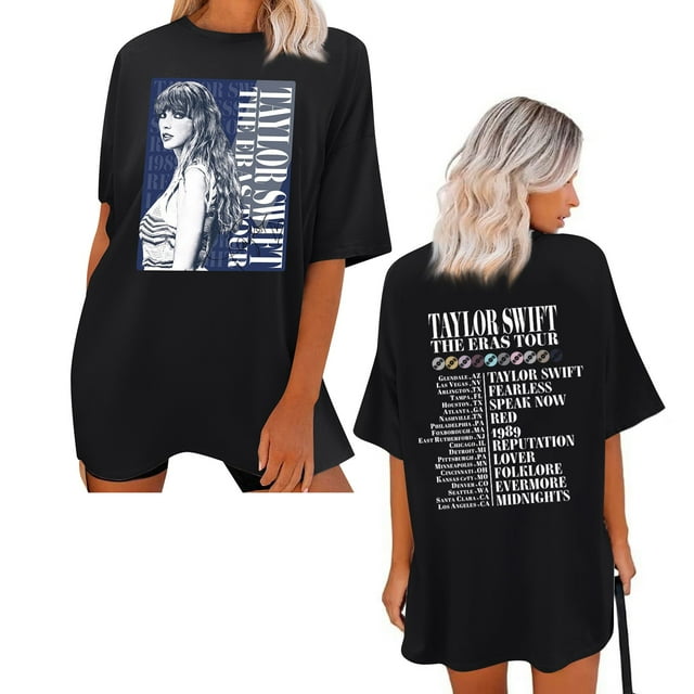 TayIor Sw1ft Chemises, Tyler Sw1ft Merch, Tyler Sw1ft, Mode Décontractée Imprimée Col Rond Manches Courtes Chemises Blouse Femme Graphique Amateur de Musique TKFASHION Noir m