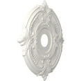 thumbnail image 2 of Ekena Millwork 19"OD x 3 1/2"ID x 1"P Attica Thermoformed PVC Ceiling Medallion (Fits Canopies up to 6 3/4"), UltraCover Satin Blossom White, 2 of 10