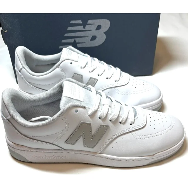 New Balance Shoes Men's Size 10 Leather White & Gray Low Top Sneakers Shoes