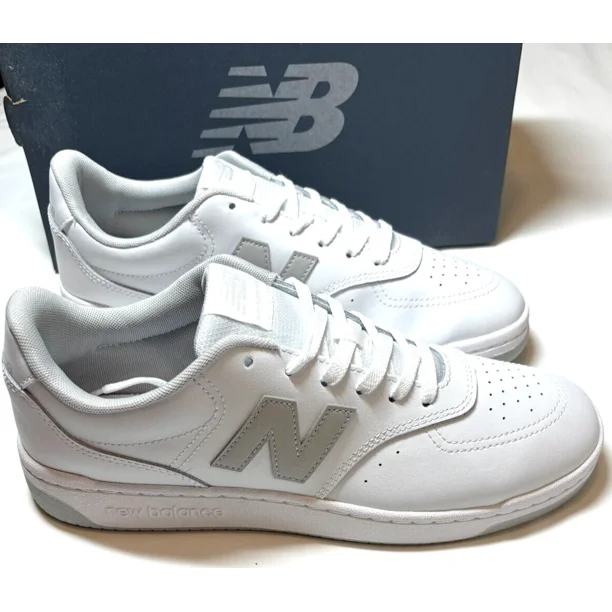 New Balance Shoes Men's Size 10 Leather White & Gray Low Top Sneakers Shoes