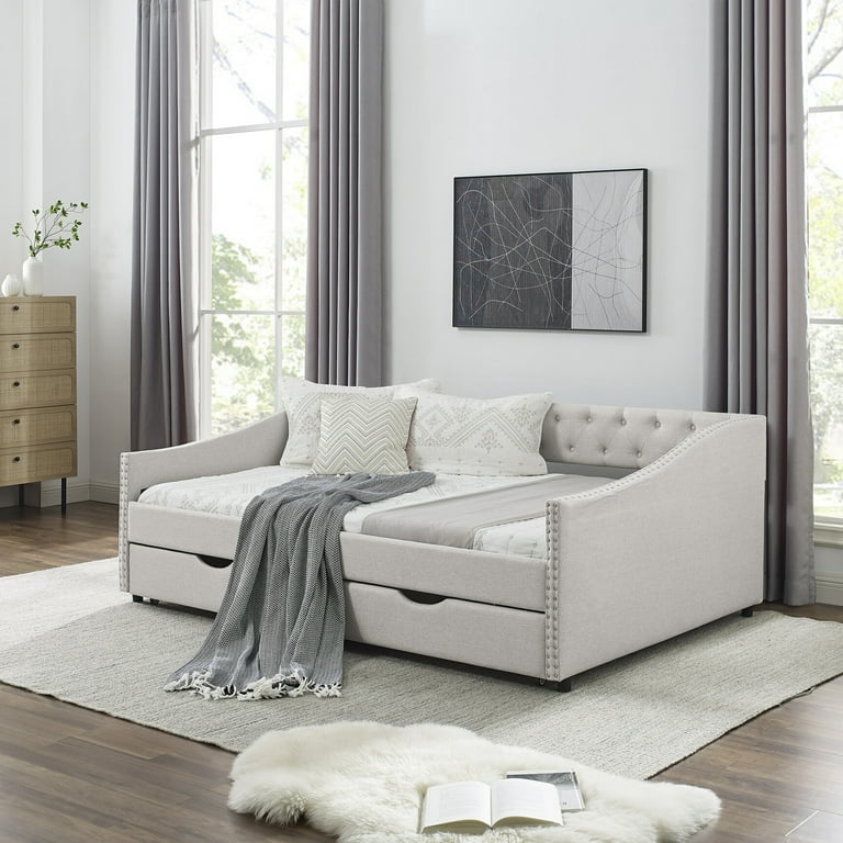 Full size futon with on sale trundle
