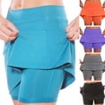 thumbnail image 3 of Happy date Women Tennis Skirts Inner Shorts Elastic Sports Golf Skorts with Pockets, 3 of 7