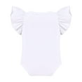 thumbnail image 4 of FYMNSI Baby Girl Clothes 3Pcs Ruffle Romper Shorts Headband Set Infant Summer Birthday Outfits 6-12 Months, 4 of 8