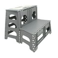 thumbnail image 1 of Range Kleen 2 Step Folding Plastic Stepping Stool for Indoor Home Use, Gray, 1 of 7