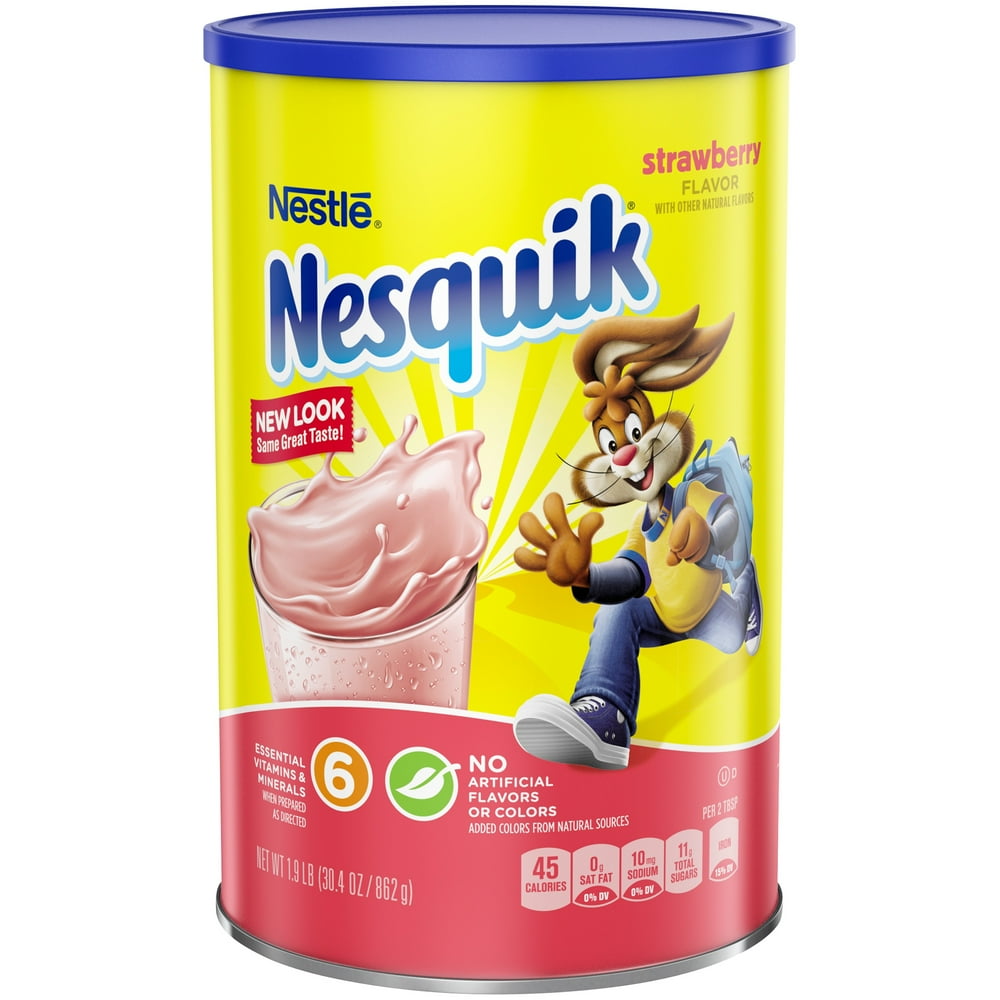 NESQUIK Strawberry Powder 1.9 lb. Canister