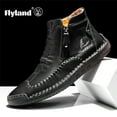 thumbnail image 2 of Flyland Men's Casual Leather Fashion Sneakers Ankle Chukka Boots Handmade Lightweight Loafers Mid top Walking Driving Shoes, 2 of 6