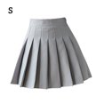 thumbnail image 1 of Falda plisada Mini uniforme de colegiala de tenis de cintura alta con pantalones cortos, gris, S Speravity AP001094-16, 1 of 7