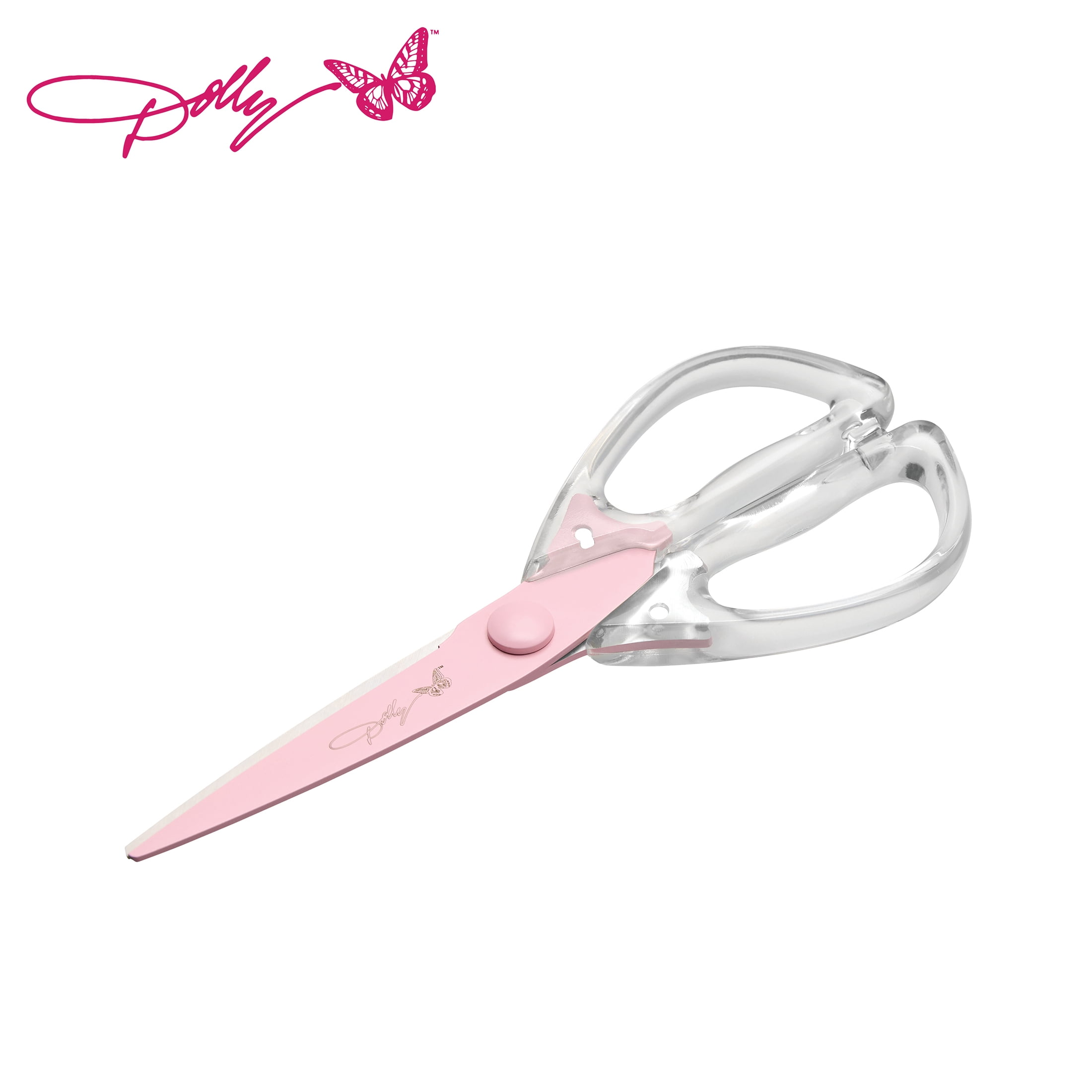 Dolly Parton Pink All-Purpose Acrylic Kitchen Scissors for Cutting and Prep