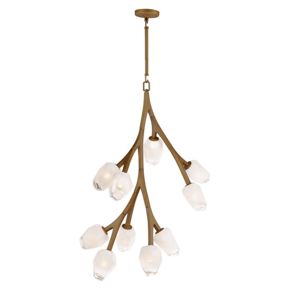 37.5 Inch 40W 10 Led Pendant-Natural Aged Brass Finish    -Traditional Installation Et2 Lighting E32798-93Nab