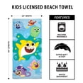 thumbnail image 3 of Baby Shark Beach Towel, Kids, 28 x 58, 3 of 6
