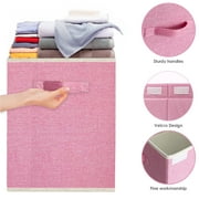 Homyfort Large Toy Box for Girls,Toy Chest for Kids -Collapsible Toy Storage Organizer with Lid Toy Bin Storage Organizer for Nursery, Playroom, Bedroom , Closet, Living Room, Kindergarten (Pink)