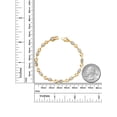 thumbnail image 3 of Gem Stone King 18K Yellow Gold Plated Silver White Created Sapphire and White Lab Grown Diamond Bracelet for Women (2.35 Cttw, Gemstone September Birthstone, Round 4MM, 7 inch), 3 of 3