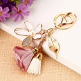 thumbnail image 2 of Llavero de flor Borla de diamantes de imitación Llavero de hoja Mujer Cartera Bolso Colgante Charms Chica corazón flor borla llavero coche llavero femenino bolsa de metal llavero colgante regalo crea, 2 of 3
