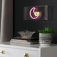 thumbnail image 5 of Moon 11.8" Contemporary Glam Acrylic Box USB Operated LED Neon Light, Pink/Yellow, 5 of 6