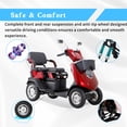 thumbnail image 6 of QEEKA Mobility Scooters,2 Seater Electric Scooter Mobility Scooter for Adults& Seniors 1000W,Heavy-Duty 4 Wheel ,Adjustable Seat 500lbs Capacity,Red, 6 of 10