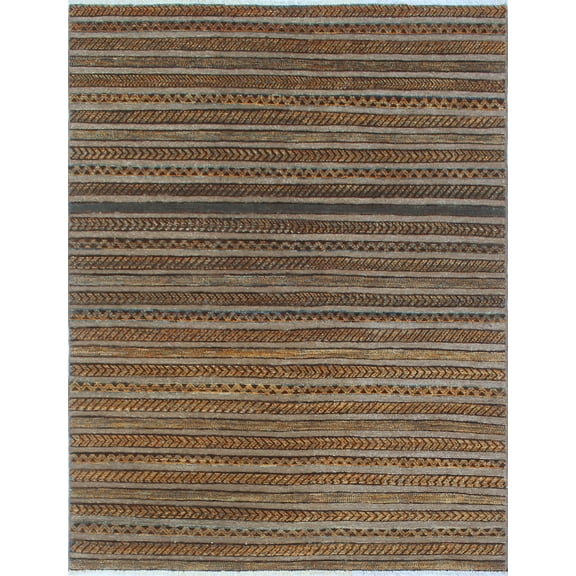 Moroccan Arezo Brown/Gold Rug, 5'0" x 6'5"