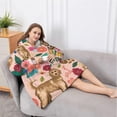 thumbnail image 5 of Oversized Wearable Blanket Hoodie,Dogs with Flowers Sherpa Blanket Hoodie with Super Pockets,Super Warm Fuzzy Pullover for Women & Men, 5 of 6