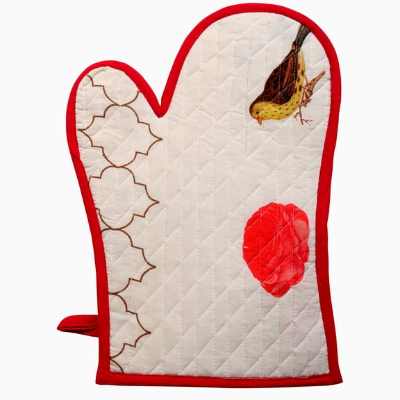 Sapphire-web Multicolor Celendula Print Pure Cotton 1 Piece Cooking Gloves 9 Inch by 13.1 Inch