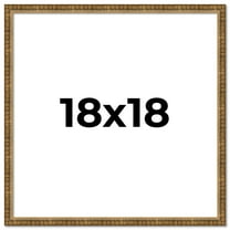 18x18 Frame Gold Kingsley Distressed Solid Wood Picture Frame Width 0.75 Inches | Interior Frame