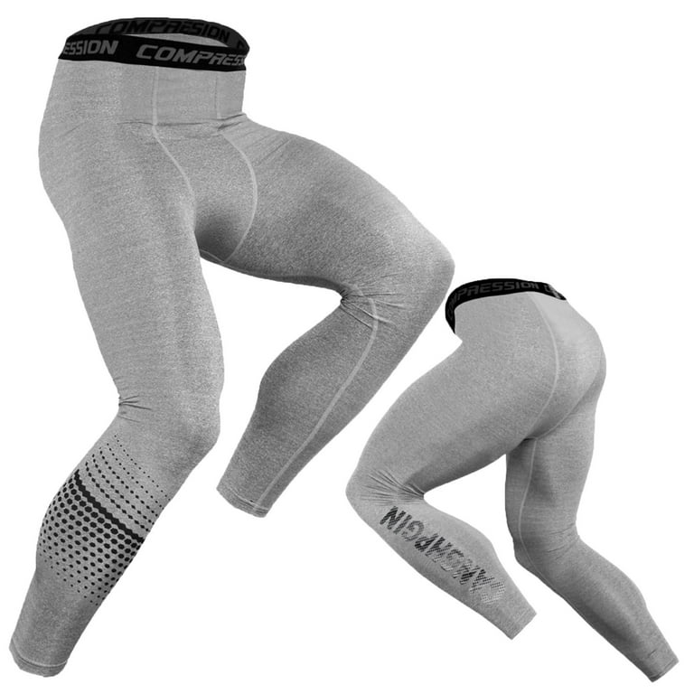 nsendm Running Compression Men Pants Tights Solid Stretch Line