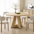 thumbnail image 3 of Dining Tables 47" Round Dining Table for 4-7 People, Modern Wood Kitchen Table with Sturdy Metal Base, Large Round Dinner Table for Dining Room, Easy Assembly,Modern Dining Tables, 3 of 7