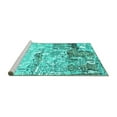 thumbnail image 2 of Ahgly Company Machine Washable Indoor Rectangle Oriental Turquoise Blue Industrial Area Rugs, 5' x 7', 2 of 4