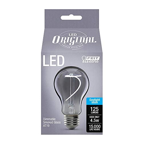 Feit 40-Watt Equivalent A19 Dimmable LED Smoke Vintage Style Light Bulb Daylight Medium (E26)
