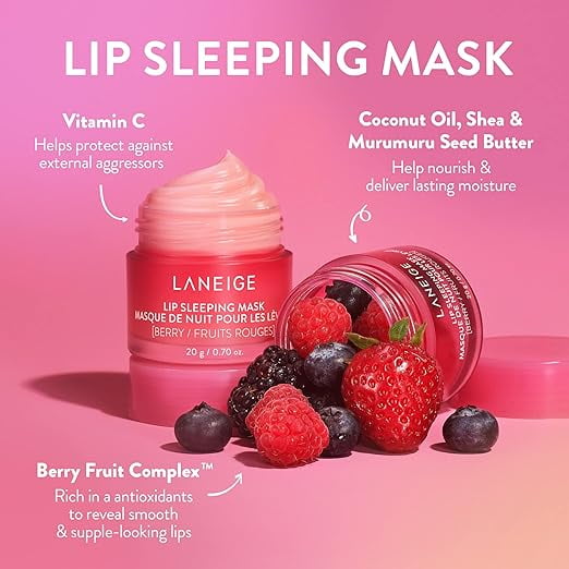 LANEIGE Lip Sleeping Mask: Nourish, Hydrate, Vitamin C, Murumuru & Shea  Butter, Antioxidants, Flaky, Dry Lips - Walmart Business Supplies