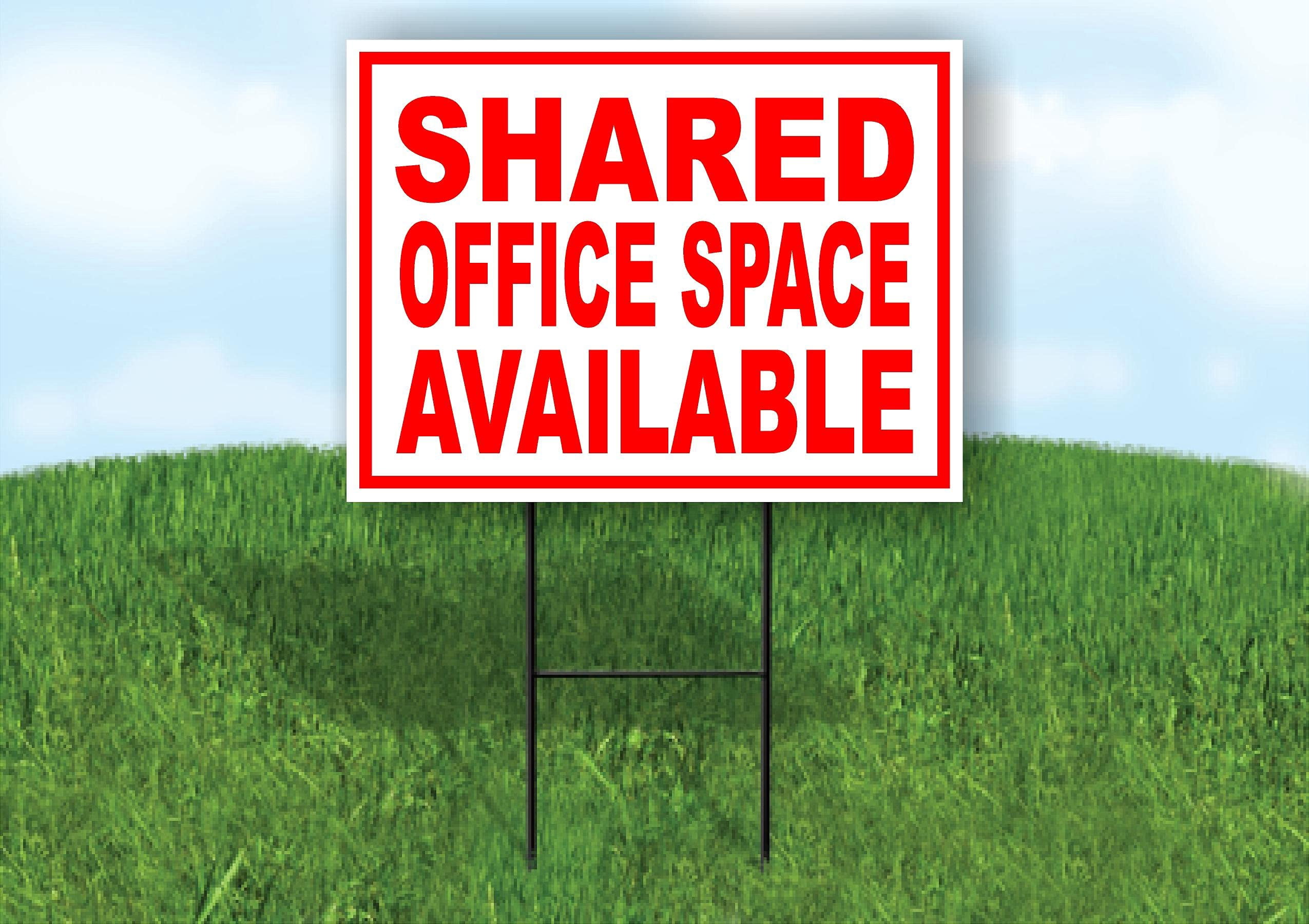 Double Sided Sign SHARED OFFICE SPACE AVAILABLE RED WHITE Yard Sign ...