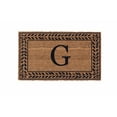 thumbnail image 1 of CocoMatsNMore Monogram (J) Vinyl Backed Black Leafy Vines Border Doormats 38" x 60", 1 of 1