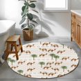 thumbnail image 3 of Round Rugs 3.3Ft, Tropical Plants Round Area Rug Washable Indoor Throw Carpet, Summer Palm Trees Camel Animals Boho Soft Non Slip Circle Rug for Laundry Room Patio Home Decor Aesthetic, 3 of 8