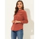 thumbnail image 3 of INSPIRE CHIC Blusa de pana informal con bolsillos delanteros y botones de manga larga para mujer Naranja roja XS, 3 of 5