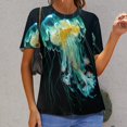 thumbnail image 6 of Jellyfish Ocean Style T Shirts Basic T-Shirt Short Sleeve Ladies Tee Shirt Summer Graphic Clothing, 6 of 6