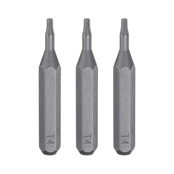 Uxcell 3pcs T4 Torx Screwdriver Bit 5/32" Hex Magnetic Star 6 Point Head S2 Steel
