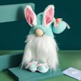 thumbnail image 1 of Muñeca sin rostro de conejo de pascua Goblin enano lindo Conejo Wdftyju gnomo adorno figuritas de escritorio decoración para fiesta en casa regalos para niños, 1 of 7