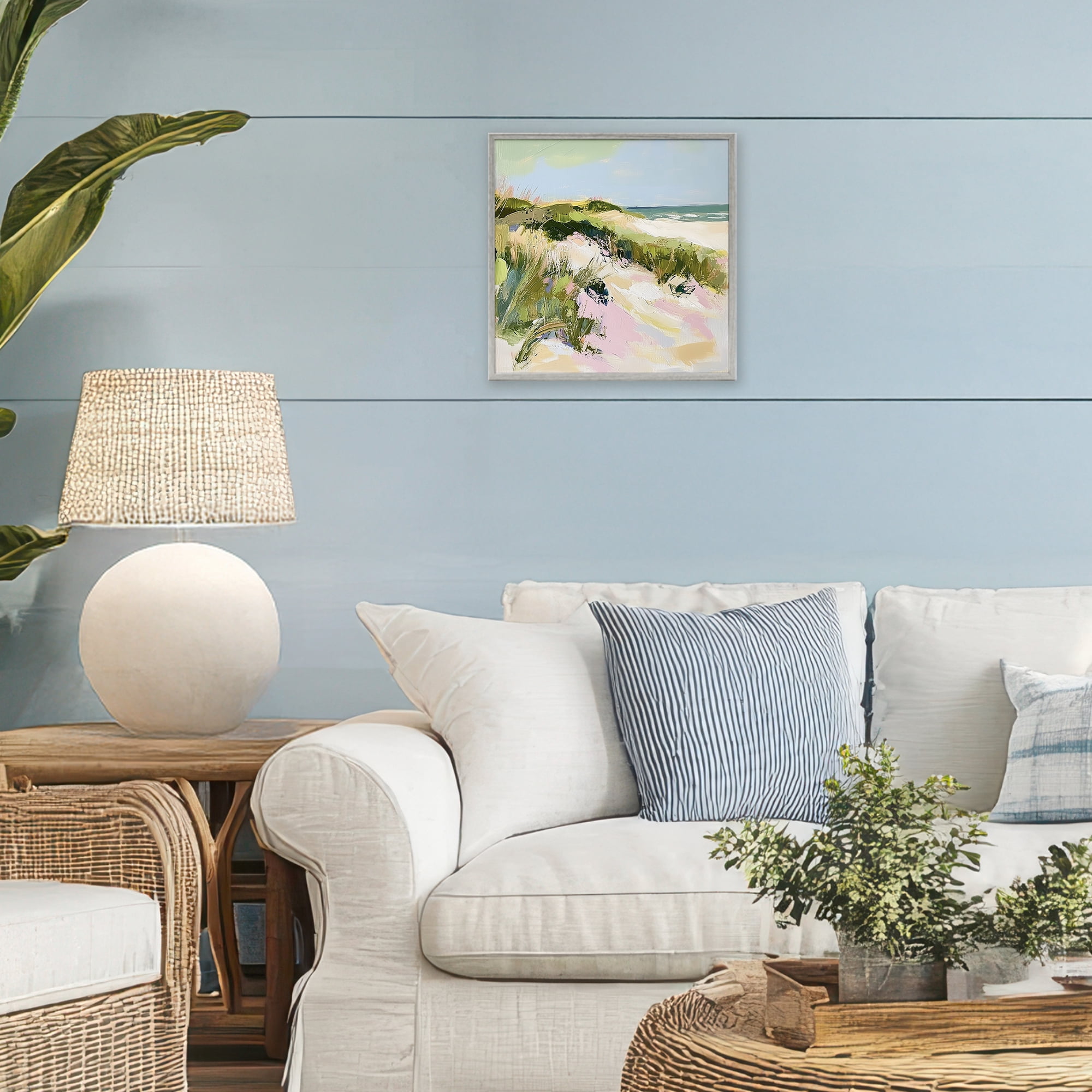 Stupell Industries Pastel Coastal Dunes at Sunrise Gray Framed Giclee Art, design by Heidi Kuntz