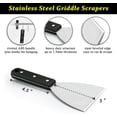 thumbnail image 2 of 2Pcs 9.5in Stainless Steel Griddle Scraper Chopper Slant Edge Grill Scraper for Teppanyaki Flat Top BBQ, 2 of 4