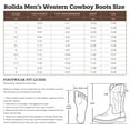 thumbnail image 2 of Rollda Men's Cowboy Boots Mid-Calf, Chunky Heel Square Toe, Brown, Size 11.5, 2 of 7