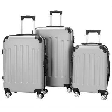 Zimtown 3PCS Luggage Travel Set Bags ABS Trolley Hard Shell Suitcase W/TSA  lock With 4 Wheels Multi-Colored