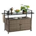 thumbnail image 4 of Versatile Utility Rustic Charm Smooth 360-Degree Wheels Outdoor Serving Cart for BBQs, Garden Parties, and More, 4 of 15