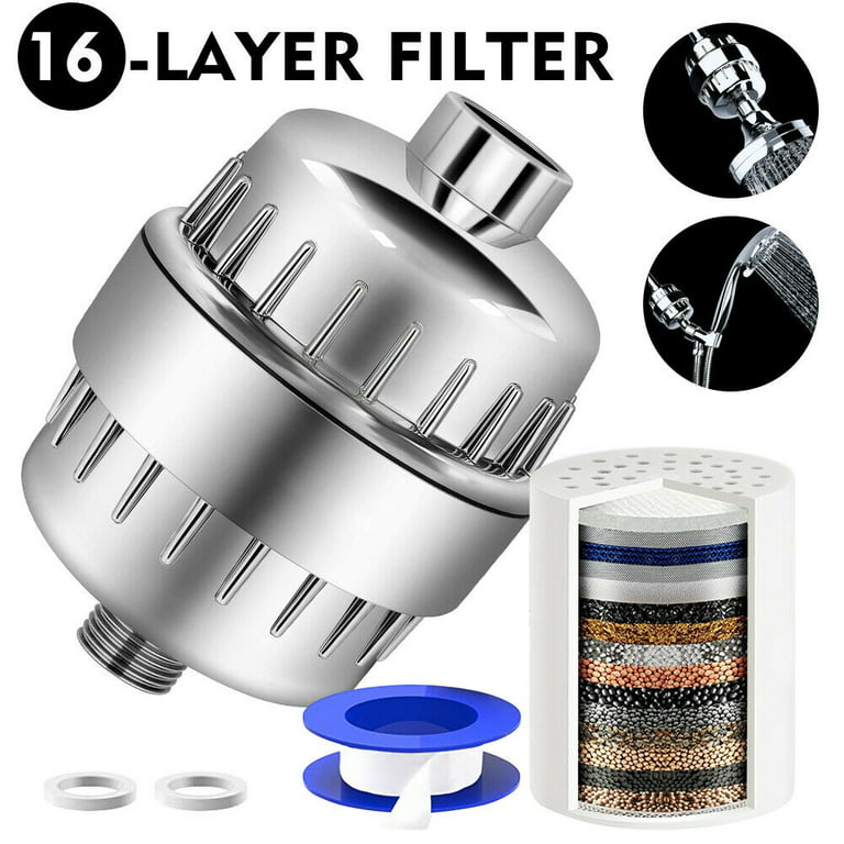 MDHAND High Output Shower Filter - Latest Advanced 16-stage Filter Media -  Universal Multi-Stage Shower Head Filter 