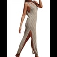thumbnail image 3 of Vestido de Crochet para Mujer, Sin Mangas, de , con Abertura Caqui Talla Única, 3 of 8